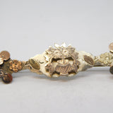 Edwardian Gold & Sterling Silver Floral Sweetheart Brooch Antique 1906 Bham