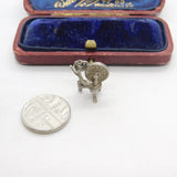 Sterling Silver Spinning Wheel Charm Pendant Vintage c1970