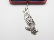 Sterling Silver Abstract Perched Puffin Bird Form Pendant Vintage c1970