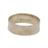 Sterling Silver Diagonal Stripe Pattern Wedding Band Ring Vintage c1990 Size L