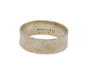 Sterling Silver Diagonal Stripe Pattern Wedding Band Ring Vintage c1990 Size L