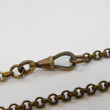 Victorian Gilt Metal Long Guard or Muff Chain Necklace Antique c1880s 46" Length