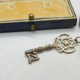 Sterling Silver 'I Love You' and 21st Birthday Key Charm Pendant Vintage c1970