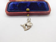 Sterling Silver Siamese Fighting Fish Charm Pendant Vintage c1970