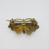 Sterling Silver Gilt Filigree Butterfly Brooch Pin Vintage c1970