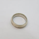 Sterling Silver Bevelled Pattern Wedding Band Ring Vintage c1970 Size O 1/2