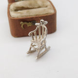 Sterling Silver Rocking Chair Charm Pendant Vintage c1970