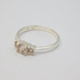 Sterling Silver Paste Set Dress Ring Vintage c1970 Size P