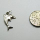 Sterling Silver Little Dolphin Charm Pendant Vintage c1970