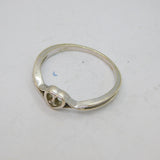 Sterling Silver Diamond Set Open Heart Studio Ring Vintage c1990 Size T 1/2