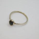 Sterling Silver Moss Agate Solitaire Studio Dress Ring Vintage 1978 Size L 1/2