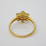 Contemporary 9ct Yellow Gold & Iolite Set Floral Cluster Ring Birmingham 2021
