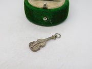 Sterling Silver Violin Musical Charm Pendant Vintage c1970