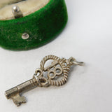 Sterling Silver 18th Birthday Key Charm Pendant Vintage c1970