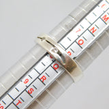 Sterling Silver 3 Stone CZ Set Wave Pattern Band Ring Vintage c1970 Size P 1/2