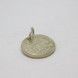 Sterling Silver George VI Sixpence Coin Charm Pendant Vintage c1946