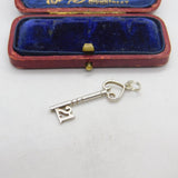 Sterling Silver 21st Key Charm Pendant Vintage c1970