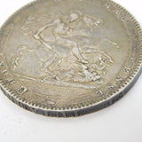 King George III Silver LX Crown Coin Antique 1820 Fine Condition