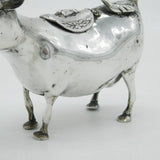 19th Century Dutch Sterling Silver Cow Creamer Jug Antique c1860