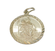 Sterling Silver St Christopher Travel Charm Pendant Vintage c1970
