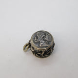 19th Century German Prussian Sterling Silver Drum Form Charm Antique c1880