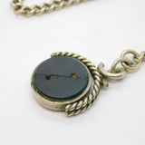 20th Century 'Albo Silver' Albert Watch Chain & Fob Antique c1920s Art Deco