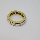 Gold On Sterling Silver 12 Stone CZ Set Spinning Ring Vintage c1970 Size R 1/2