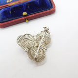 Sterling Silver Filigree Pattern Spring Flower Brooch Vintage c1970