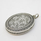 Victorian Sterling Silver Aesthetic Movement Mourning Locket Antique c1880s