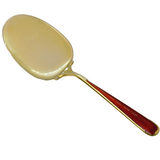 N.M Thune Sterling Silver Gilt Red Enamel Sugar Spoon Antique c1940s