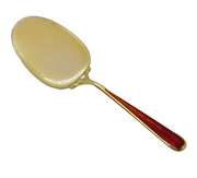 N.M Thune Sterling Silver Gilt Red Enamel Sugar Spoon Antique c1940s