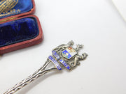 Sterling Silver & Enamel Picture Bowl Belfast Crest Spoon 1931 Birmingham