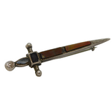 20th Century Scottish Sterling Silver & Agate Dirk Brooch Antique c1920s