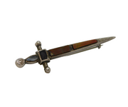 20th Century Scottish Sterling Silver & Agate Dirk Brooch Antique c1920s