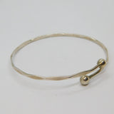 Sterling Silver Crossover Wavy Studio Bangle With Spheres Modern 1992 Sheffield
