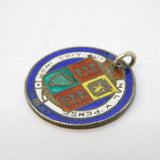 Victorian Sterling Silver & Enamel Shilling Coin Fob Antique 1887