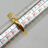 Gold On Sterling Silver Moissanite Patterned Dress Ring Vintage c1990 Size Q