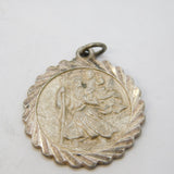 Sterling Silver St Christopher Travel Charm Pendant Vintage c1970s