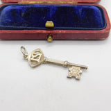 Sterling Silver Nuvo 21st Birthday Key Charm Pendant Vintage c1970