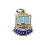 Sterling Silver Lands End Enamel Souvenir Charm Pendant Vintage c1970