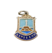 Sterling Silver Lands End Enamel Souvenir Charm Pendant Vintage c1970