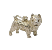 Sterling Silver Westie Terrier Dog Charm Pendant Vintage c1970s