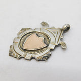 Sterling Silver & Gold Fronted Sporting Fob Medal Antique 1919 Birmingham