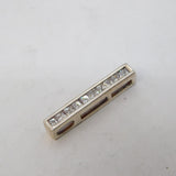 Sterling Silver Paste Set Cubic Drop Charm Pendant Vintage c1970s