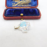 Sterling Silver Crystal Crucifix Charm Pendant Vintage c1970