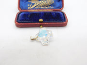 Sterling Silver Crystal Crucifix Charm Pendant Vintage c1970