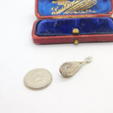 Sterling Silver and Green Amber Charm Pendant Vintage c1970