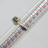 Sterling Silver Natural Blue-Green Cabochon Studio Ring Vintage c1970 Size Q