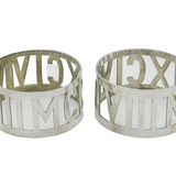 Pair of Sterling Silver Roman Numeral 6th Febuary 1994 Napkin Rings Vintage