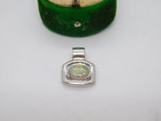 Sterling Silver Opal Drop Charm Pendant Vintage c1970